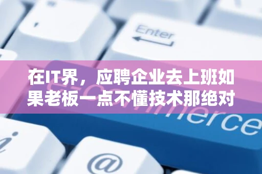 在IT界，应聘企业去上班如果老板一点不懂技术那绝对是作茧自缚